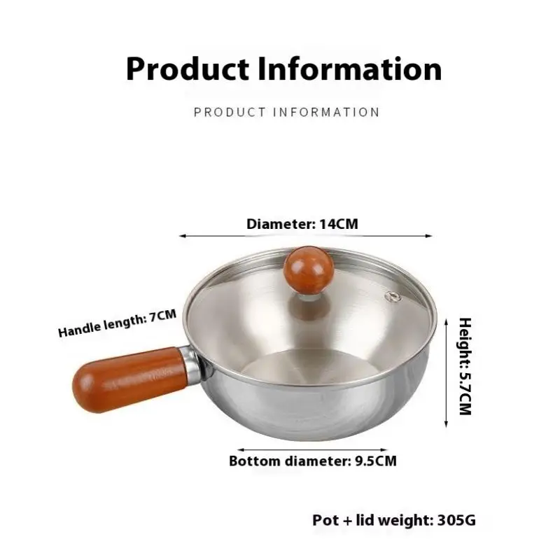وعاء من الفولاذ المقاوم للصدأ لشخص واحد مع مقبض من خشب الجوز لسلطة الفاكهة، وأدوات المطبخ للمطعم