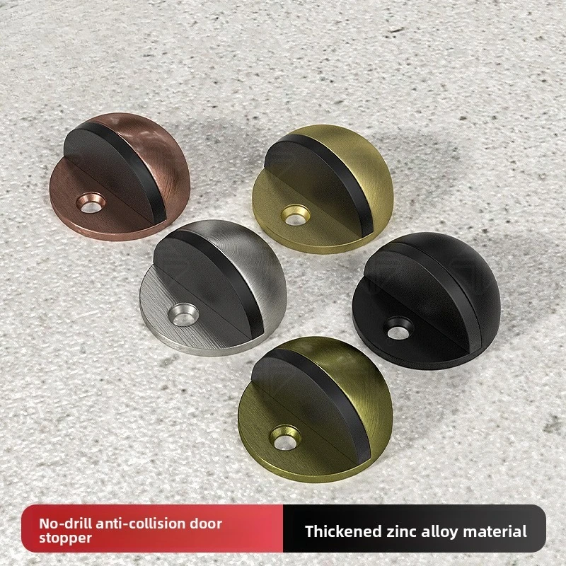 Thickened Zinc Alloy Door Stopper Anti Collision Non Punching Bedroom Door Stopper Floor Suction Glass Door Heavy Duty Mute