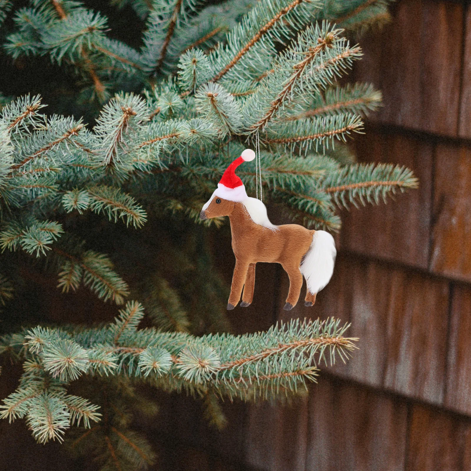 

6 Pieces Christmas Horse Ornaments Mini Hanging Decor Set for Xmas Tree Lightweight Festive Party Decorations for Family Friends