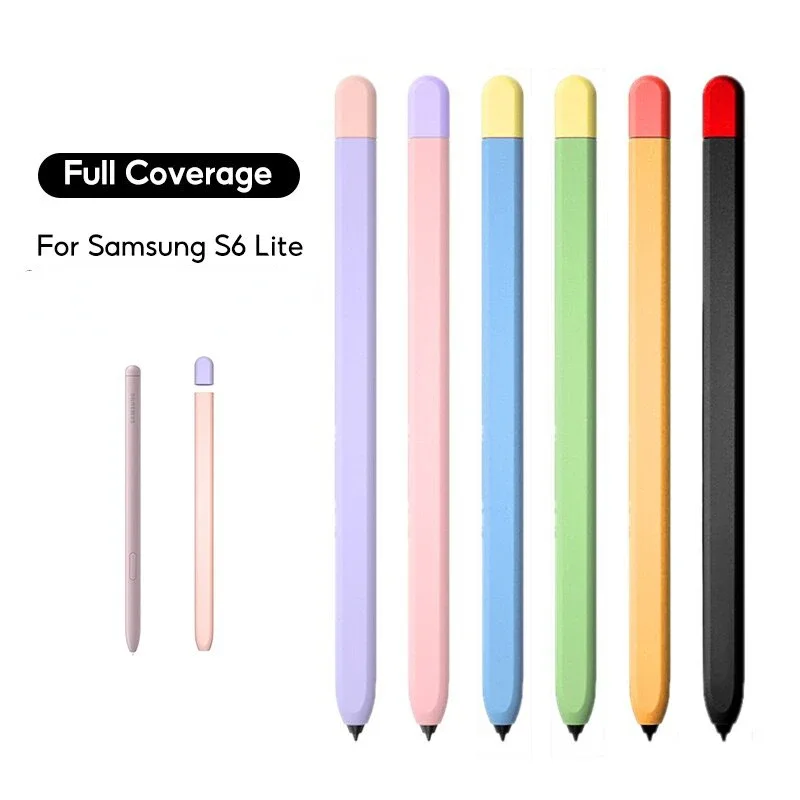 For Samsung Galaxy Tab S6 Lite Tab S7 S8 Tablet S6Lite Pencil Case Cover S Pen Non-slip Protection Silicone Sleeve