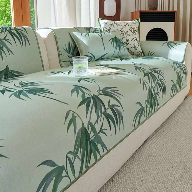 Ice Silk Sofa Towel Non-slip Summer Universal Couch Slipcover Bohemian Style Breathable Sofa Pad for Living Room Decor