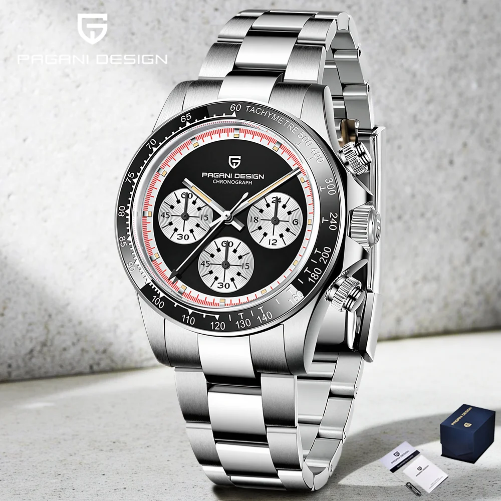 PAGANI DESIGN Men's Chronograph Multi functional Stainless Steel Waterproof Quartz Watch PD1676