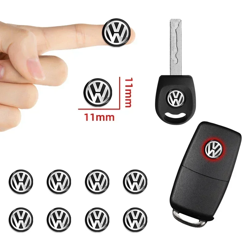 11mm Metal Car Key Stickers Auto Control Keychain Emblem For Volkswagen VW R-line GTI R Polo Golf Passat Magotan Tiguan Jetta