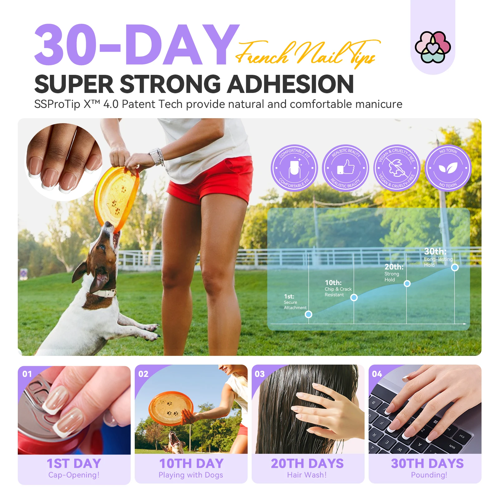 SAVILAND 150PCS French Tip Press on Nails Short Square Full Cover Fake Nails Acrylic Nude False Nails Salon Quality for Women