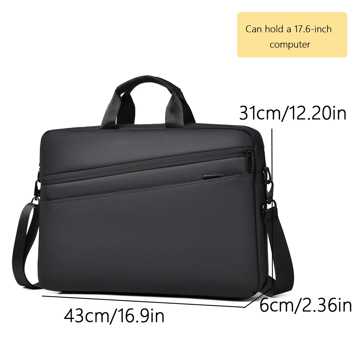 Borsa per computer Oxford elegante, semplice e durevole da 17,6 pollici per uomini e donne, borsa da lavoro multifunzionale di grande capacità.