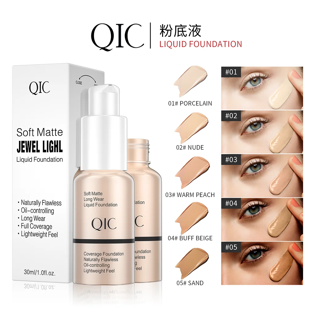 30ml Matte Makeup Foundation Cream Professional Concealing Face Dark Circle Liquid Long-lasting Eye Corrector Cream Primer