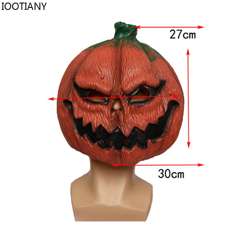 Halloween Funny Pumpkin Head Mask Pumpkin Head Spoof Masquerade Latex Masks Adult Carnival Party Latex Horror Pumpkin Headdress