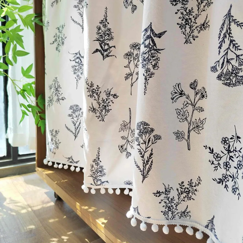 White Short Window Curtain Adorned with Intricate Small Scale Floral Patterns and Graceful Lace Detailing for Inspired Elegance