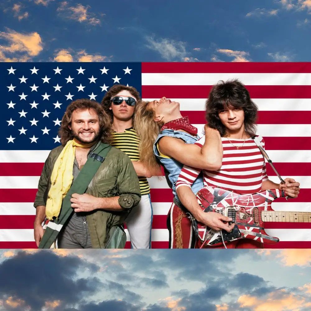 Band Van Halen Eddie 1984 Jump Eruption Flags Banner Wall Hanging Decor Personality For Party Bedroom Outdoor Hogar Bedside
