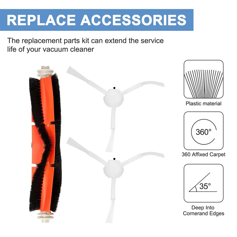 Robotic Vacuum Cleaner Spare Parts For Xiaomi Dreame D9 Centre Roller Side Brush Hepa Filter Mop Cloth Accessories