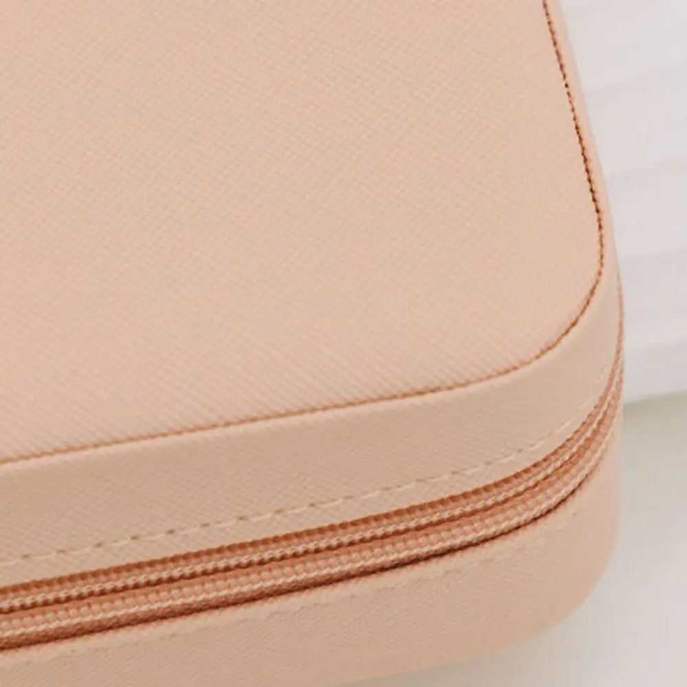 

Leather Trinkets Storage Organizer Dustproof Large Capacity Jewelry Storage Case Simple Solid Color Portable Jewelry Organizer
