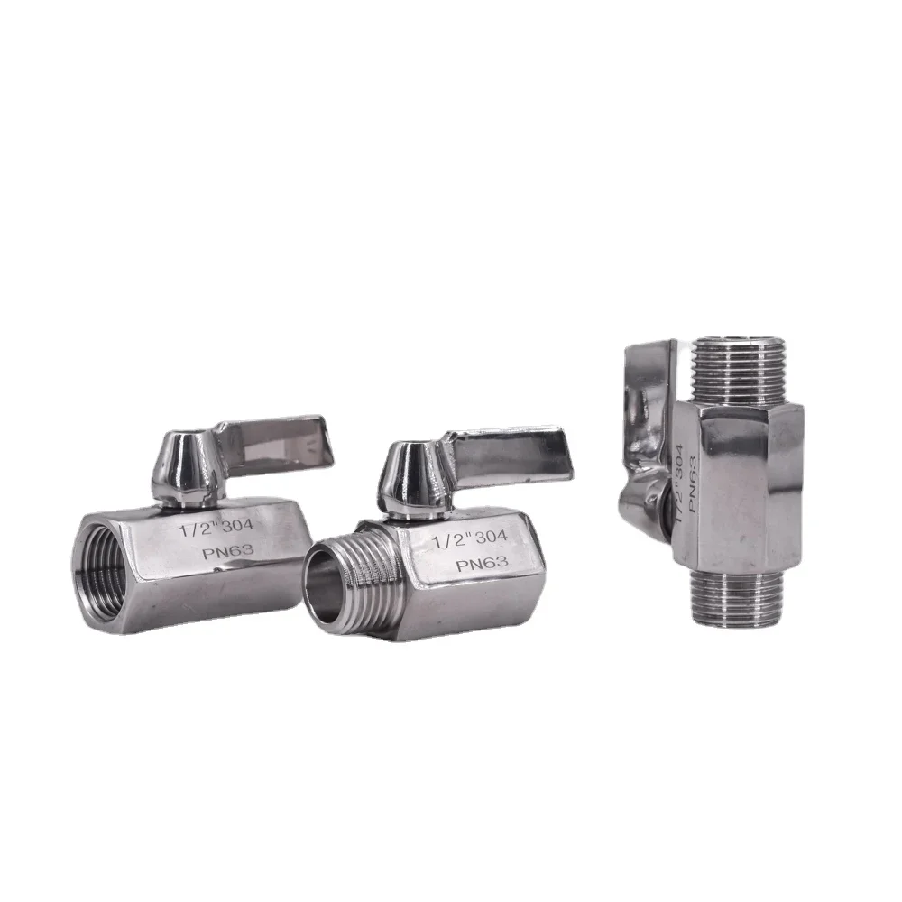 

1/8" 1/4" 3/8" 1/2" 3/4" 1" BSP NPT Female Male Mini Sanitary Ball Valve Homebrew Beer SUS 304 316L Stainless With Steel Hanlde