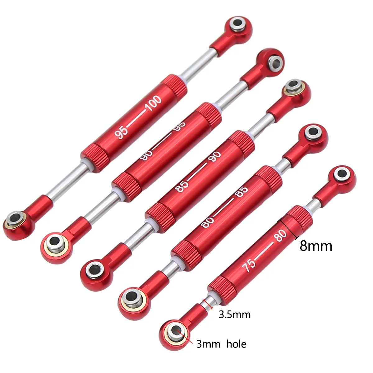 Adjustable 75-100mm Steering Link Rod Panhard Bar Servo Linkage For 1/10 RC Crawler Axial SCX10 90046 Tamiya CC02 HSP TRX4 Parts