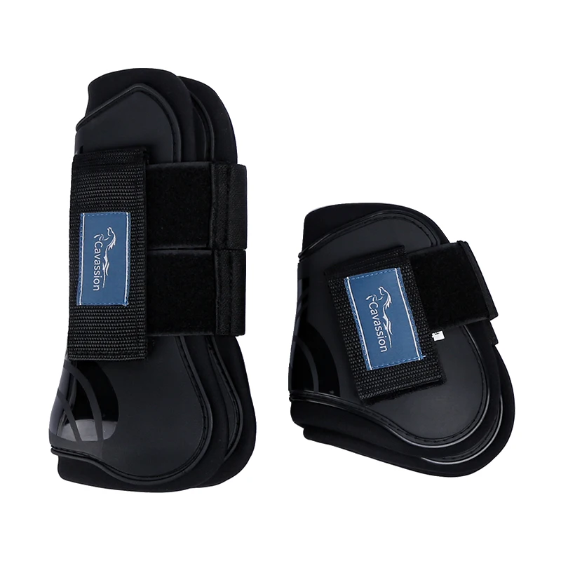 Cavassion Professional Horse Boots for Sports Training Spartan Bell Prevent Overreach Ballistic for both front leg and black leg