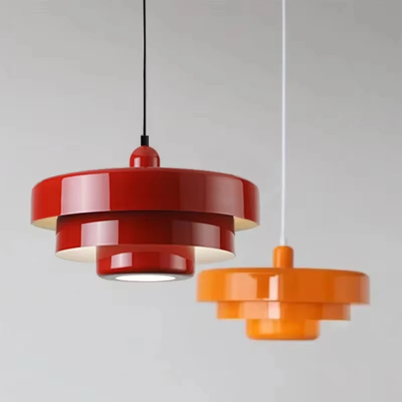 Medieval Retro LED Ceiling Chandelier Orange Pendant Lamp Dining Room Restaurant Home Decor Lighting for Cafe Bar Hanging Lights