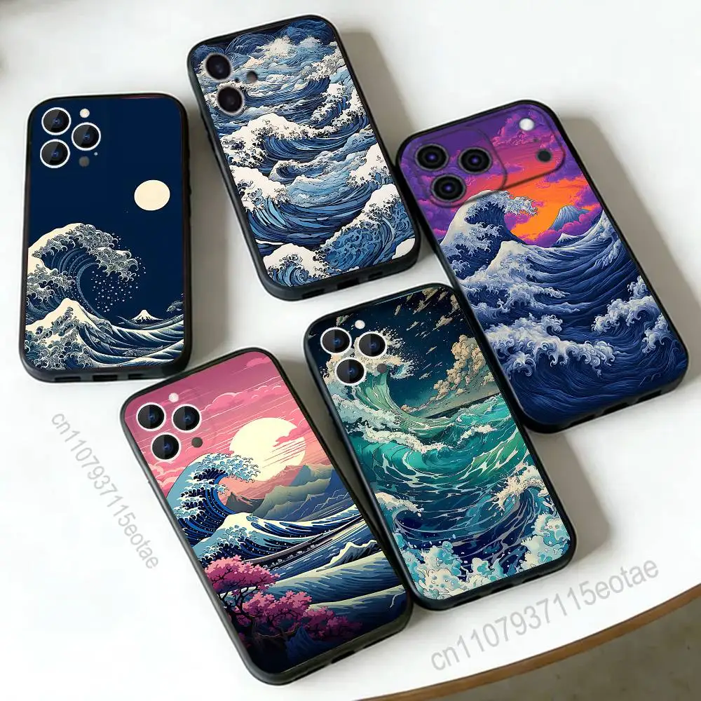 

Great Wave Off K-Kanagawa Phone Case Silicone Soft For IPhone 16,17,15,11,13,12,14,Mini,Pro,Max,Plus,Air,E Black