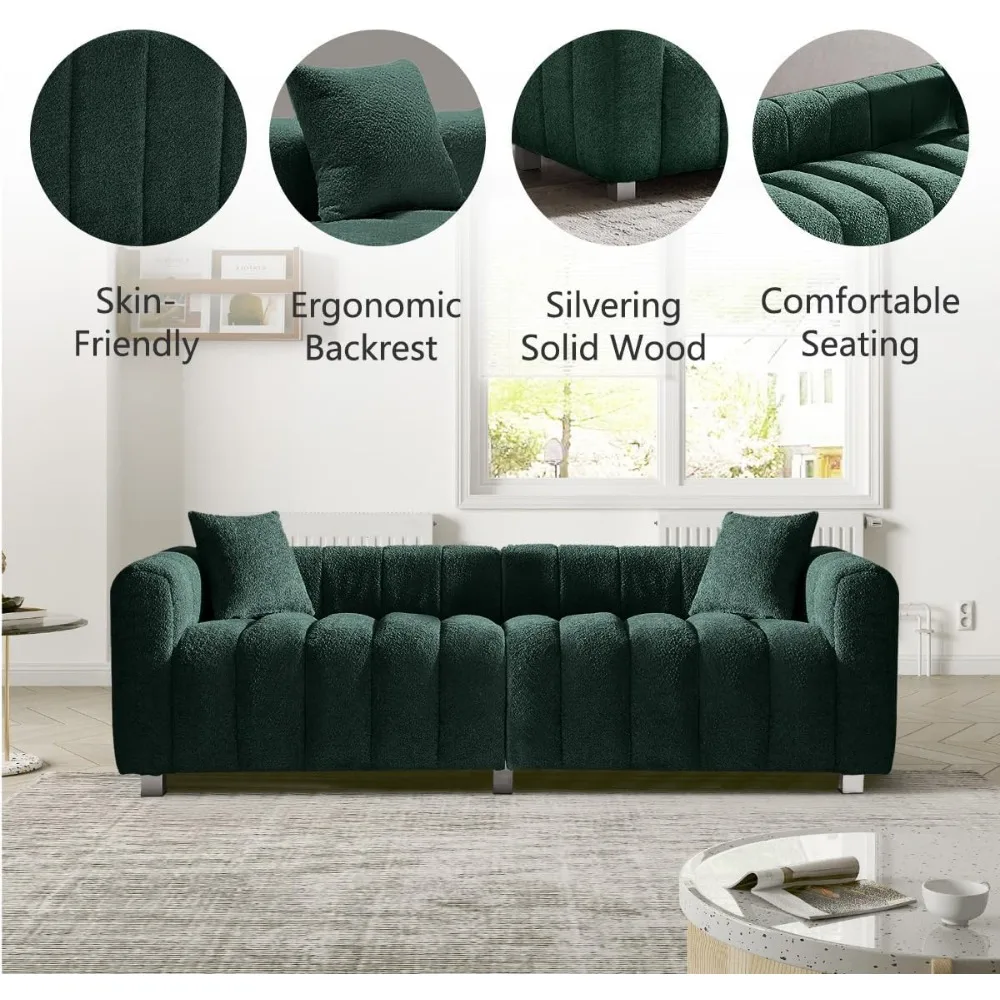 office sofas,with 2 Pillows,3-Seater Bubble Couch,with 6 Base Legs for Living Room/Bedroom,Home/Office,sofa