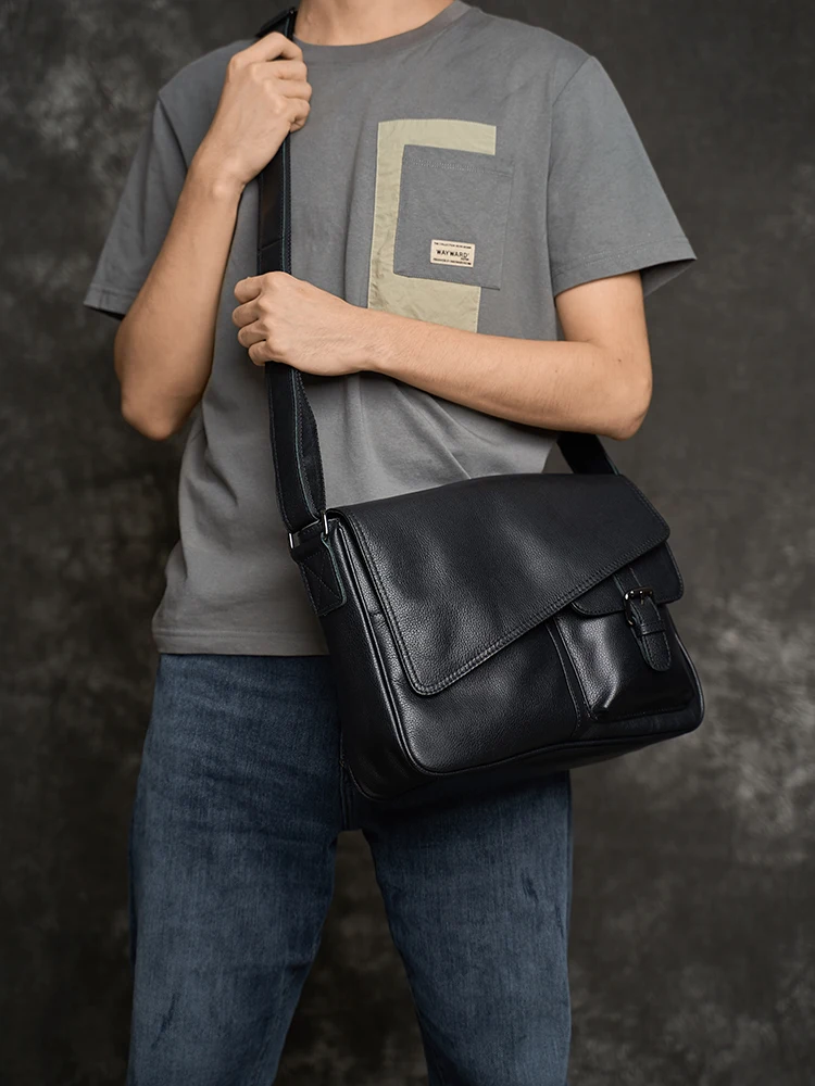 Casual Männer Umhängetasche Aus Echtem Leder Mode Schulter Tasche Hohe Qualität Leder Original Messenger Für 10,5 Zoll iPad NUPUGOO – Detail 5