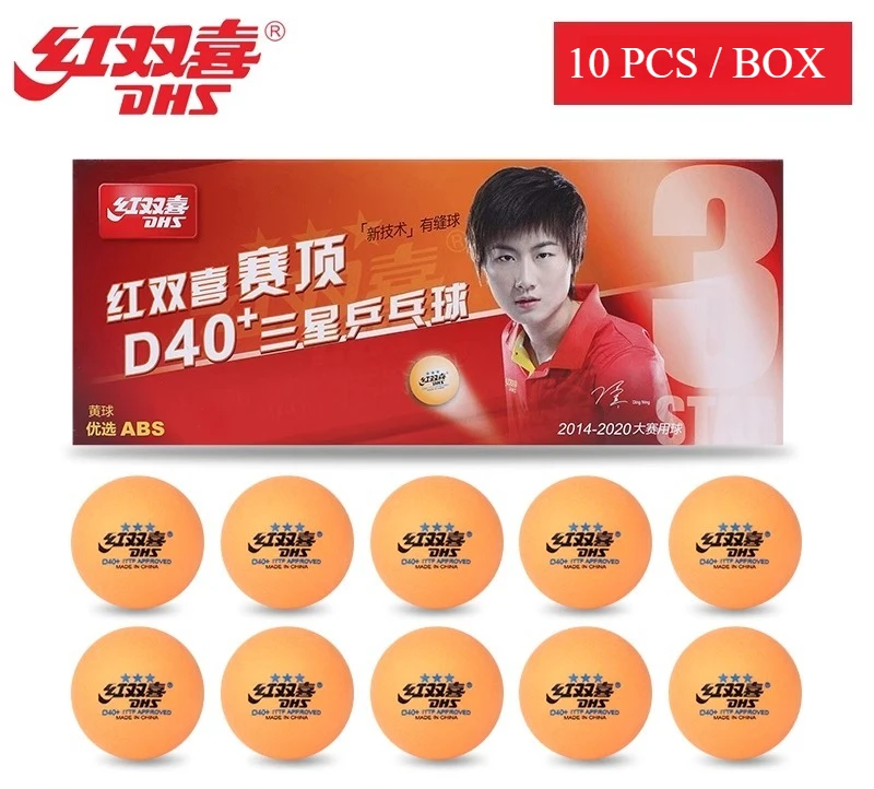 

DHS Мячи для пинг-понга 3-звездочные D40+ Мячи для настольного тенниса Трехзвездочный уровень одобрен ITTF Профессиональные для соревнований
