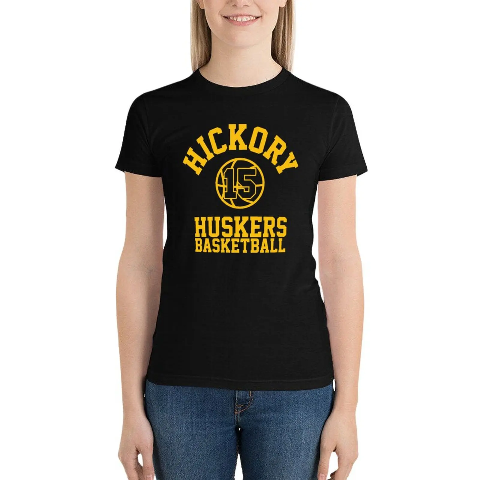 T-shirt de basket-ball pour femmes, Jimmy Chitwood Hickory Huskers, ébauches de sueur douanières, t-shirts drôles