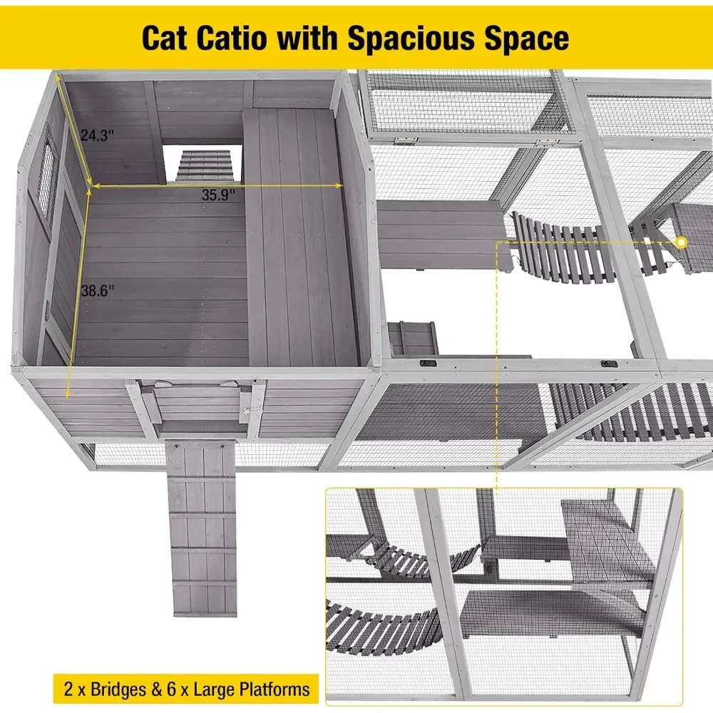 Cica Lakóház catio kültéri Cica enclosures, Messzemenő Barka Lakóház Cica Részvény Járóka vel platforms & egyedi Deformáció Macskák Lakóház