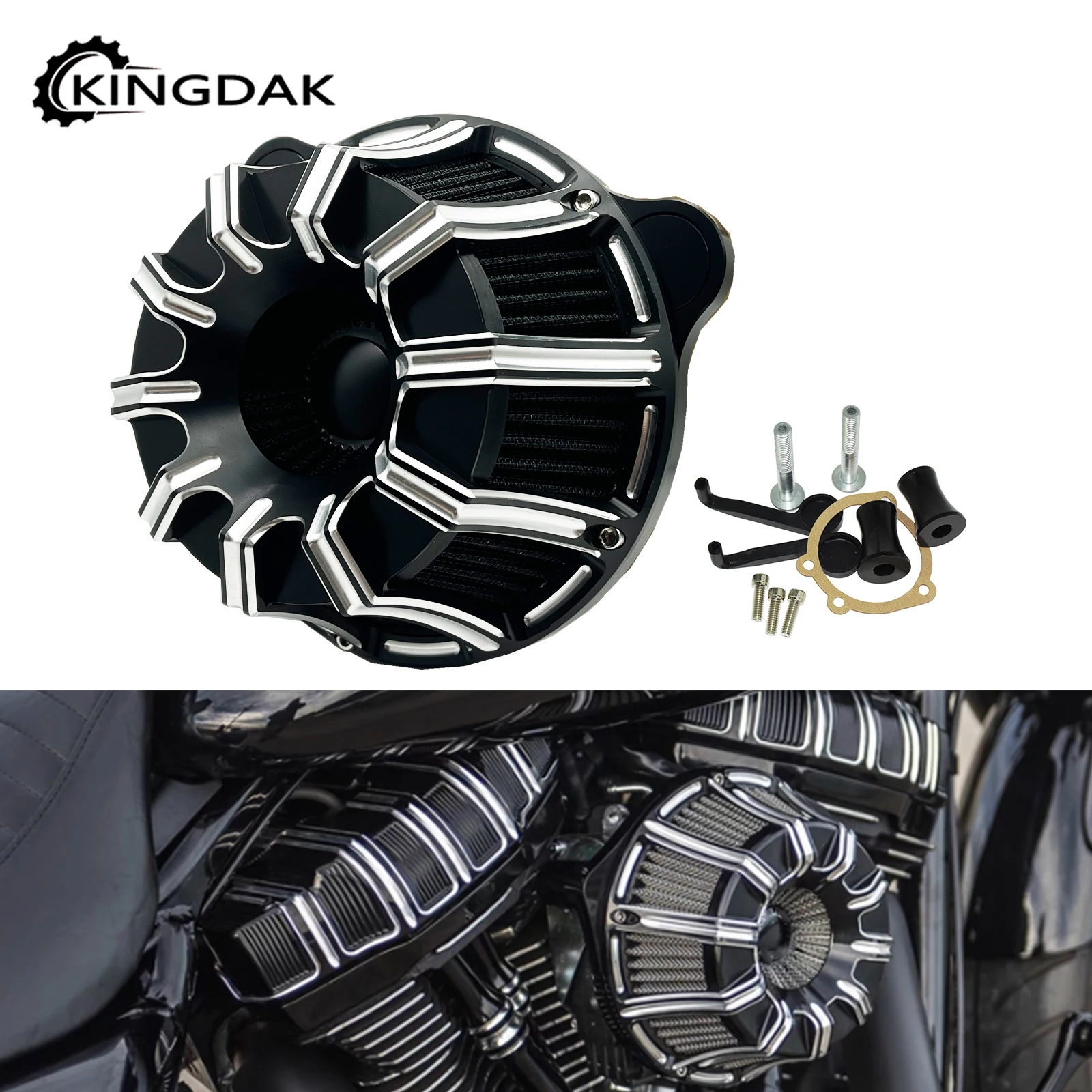 Motorcycle CNC Air Filter Cleaner Intake Filter For Harley Softail Dyna Sportster 883 1200 Touring Road King Fatboy FLHX FLTRX