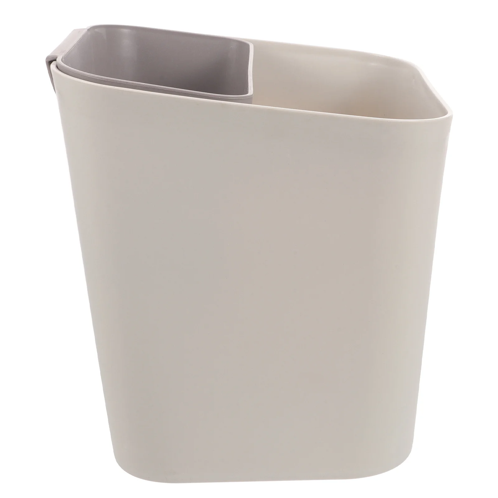 

Dry Wet Trash Bin Grey Pp Material Odorless Dual Compartment Garbage Container For Home Office Plastic Waste Box