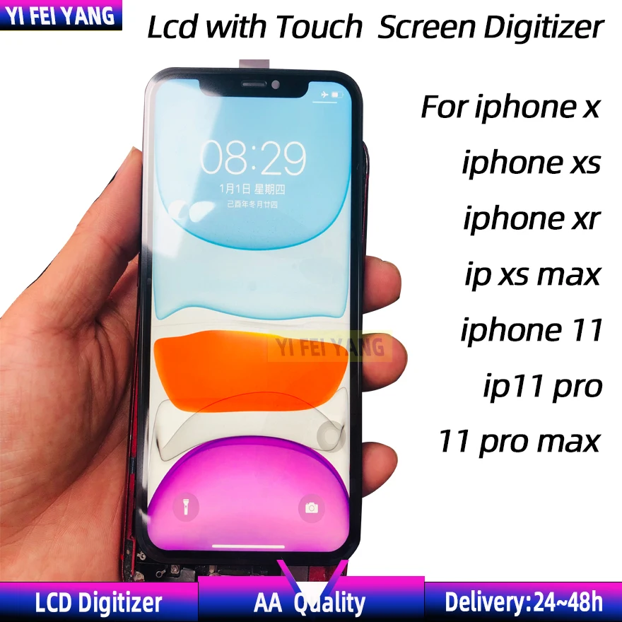 5PCS Test well Best quality For iphone X XS XS max XR 11 PRO MAX 12 13 Incell Lcd with Touch  Screen Digitizer +free Tracking