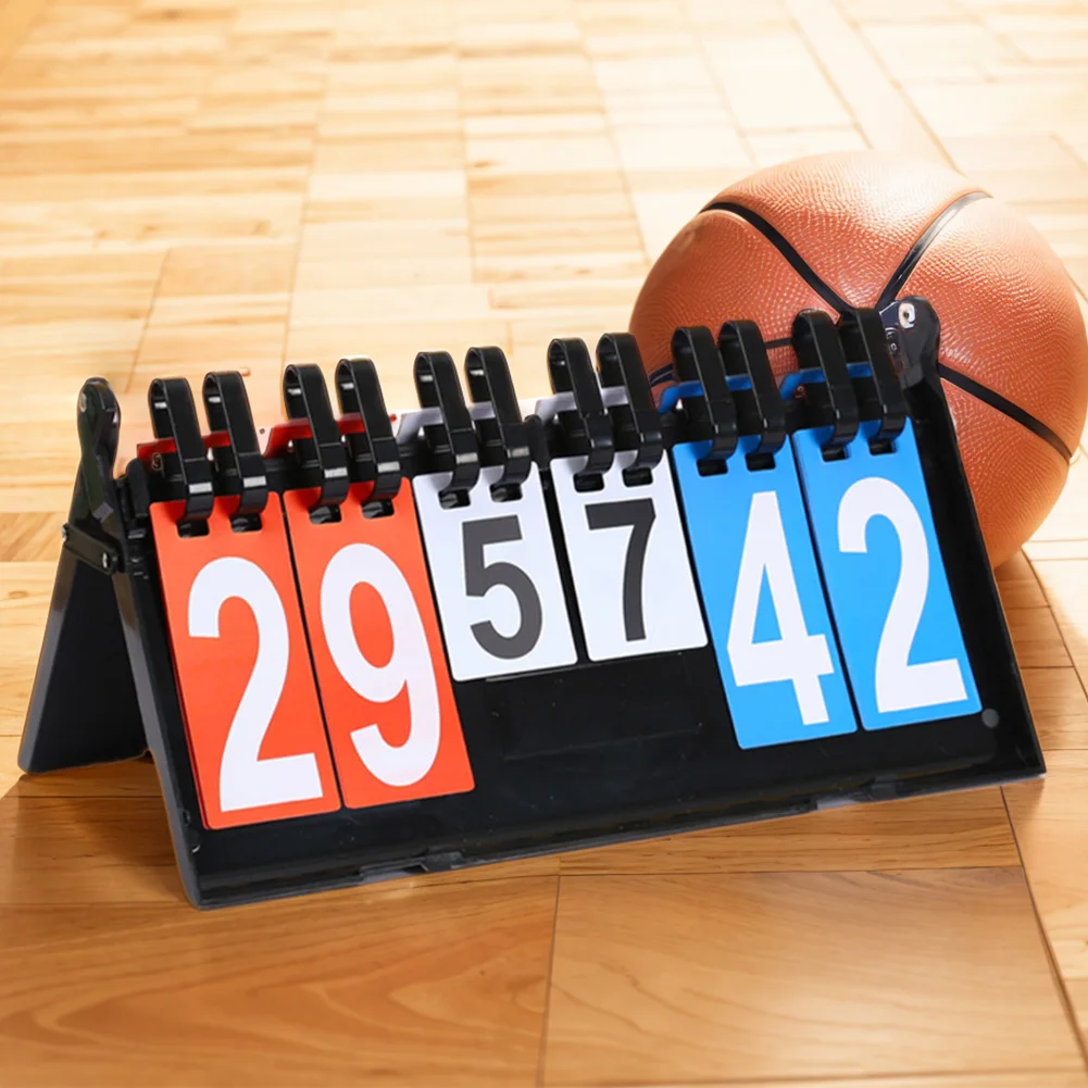 Sports Scoreboard Tabletop Scoreboard 6-Digit Score Keeper Portable Basketball Score Counter For Basketball Badminton Volleyball