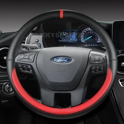 Microfiber Leather Car Steering Wheel Cover For Ford Ranger 2016 2017 2018 2019 Everest 2016 2017 2018 2019 Auto Accessories