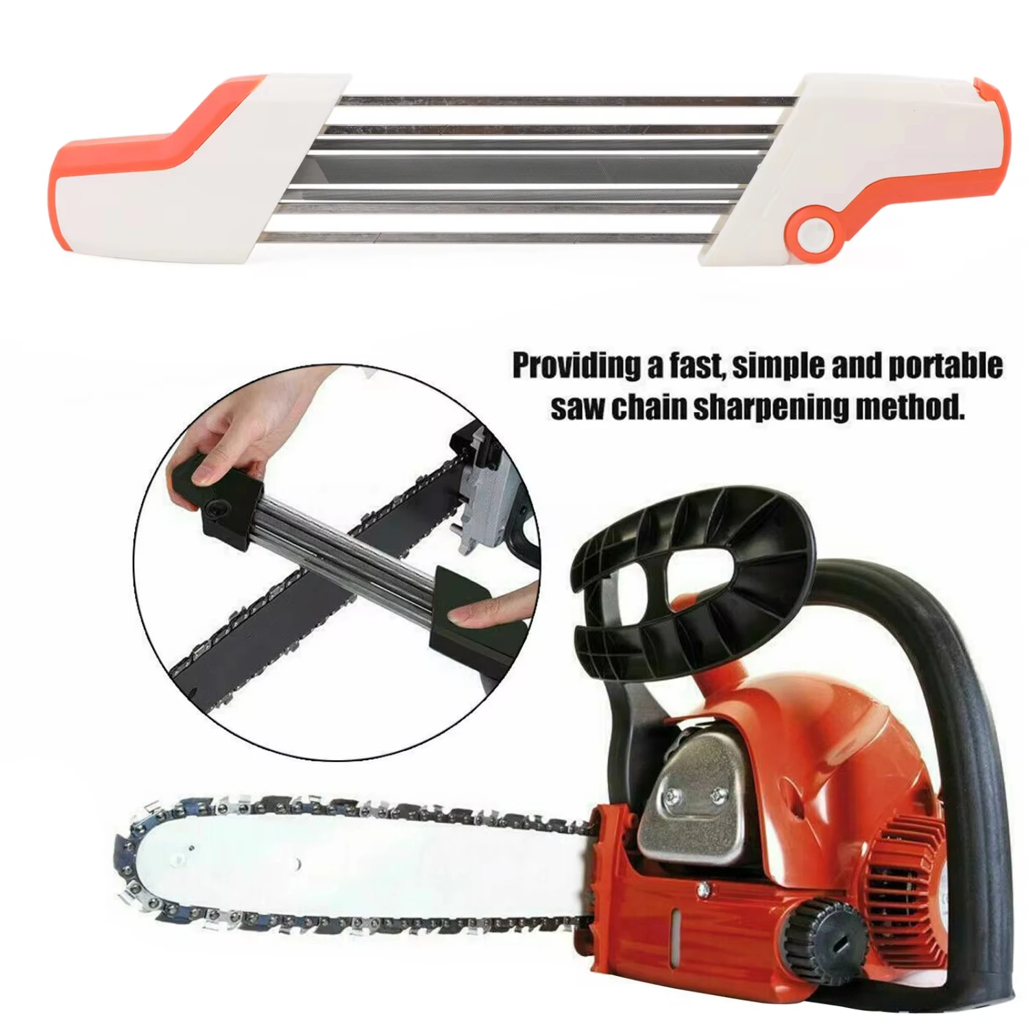 4-5.5mm Chainsaw File Chain Sharpener Kit for Stihl, 2 in 1 Easy Sharpening