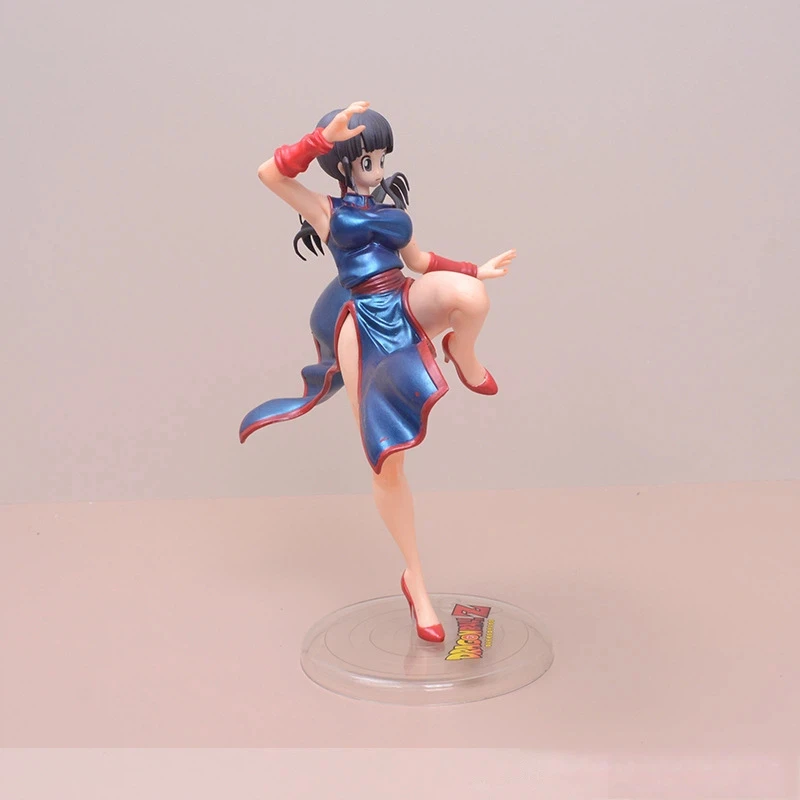 Dragon Ball Action Figure Chi Chi Wife Of Goku Blue Cheongsam Chinese Dress Pvc Collectible Model Ornament Boxed Anime Fans