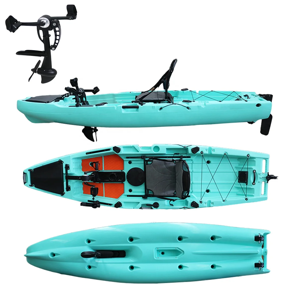 Canoe/Kayak,   Factory New Design PE Material Roto Molded 10.5ft Fishing Kayak with Boat Accessories