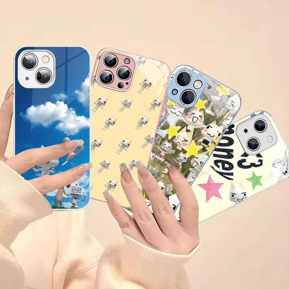 Cute T-Toro Inoue Cat   Phone Case Tempered Glass For iphone 14 13 12 11 Pro Mini XS MAX 14Plus X XS XR Fundas