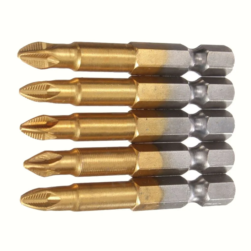 5 punte per cacciavite antiscivolo da 50 mm di lunghezza, set di punte per unità rivestite, set di cacciaviti PH2 da 50 mm, PH2/testa per cacciavite a croce