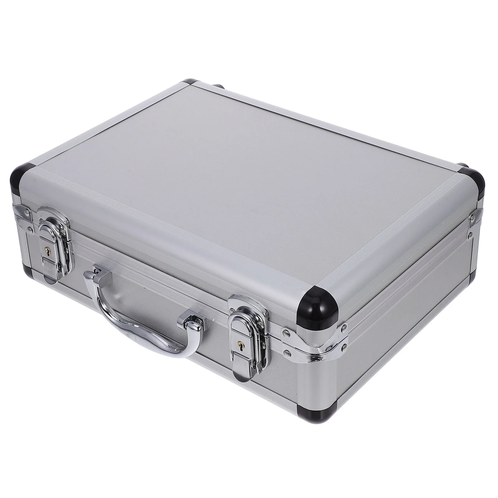 

Storage Bins Tool Box Container Organizer Aluminum Alloy Suitcase Hard Carrying Silver Code Man