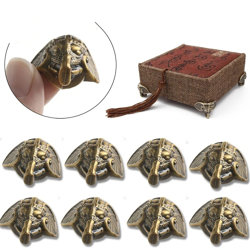 4Pcs Vintage Plastic Elephant Trunk Feet Wooden Gift Box Decorative Corner Legs Support Base Foot Hardware Wholesale