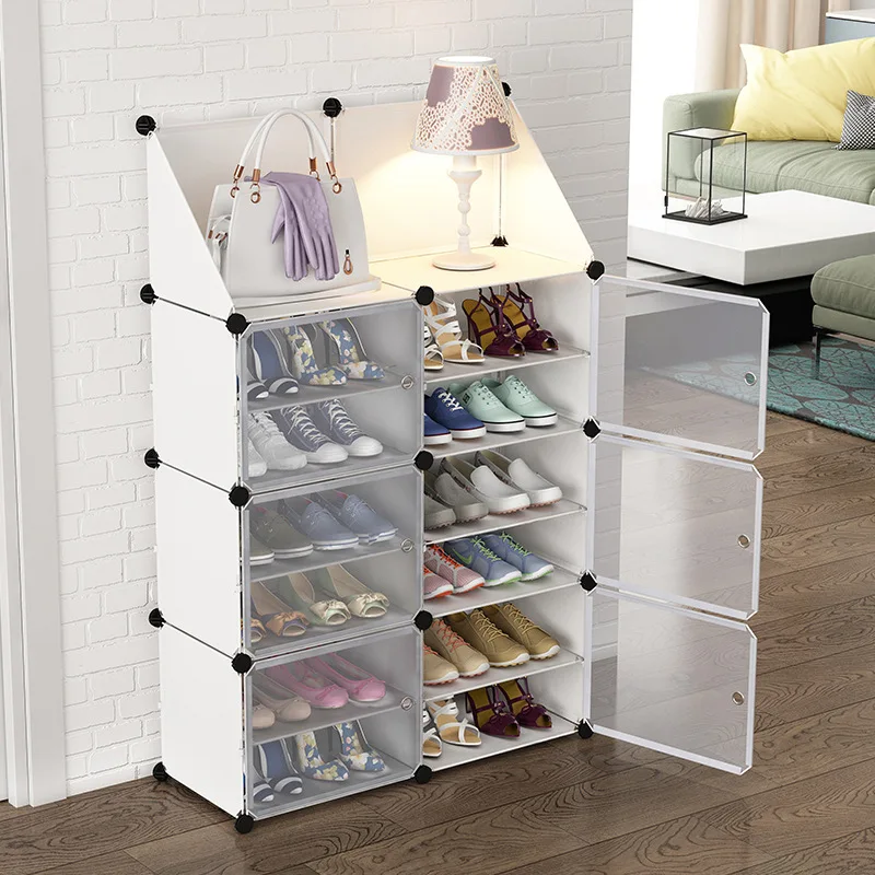 Household shoe cabinet Dustproof economical assembly plastic storage cabinet multi-layer space saving artifact