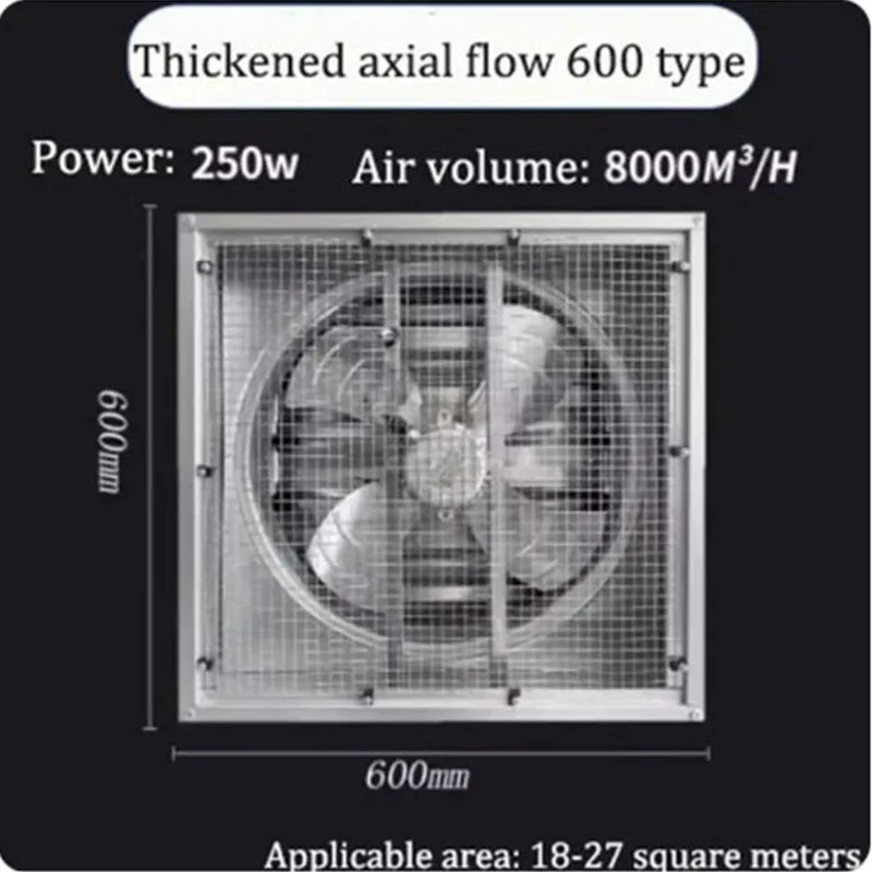 

Industrial Ventilator Exhaust Fan Large Air Volume Air Extractor Factory Warehouse Ventilation Cooling Negative Pressure Fan