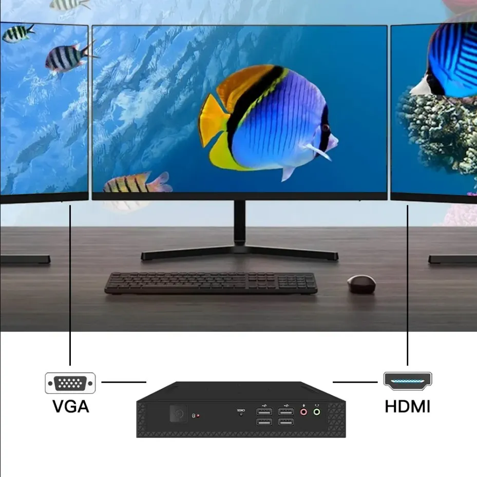 الجملة الأساسية I3 I5 I7 HM65 لينكس Win7 Win10 WIFI بلوتوث مكتب شخصي صغير الأعمال كمبيوتر صغير مع مروحة #3