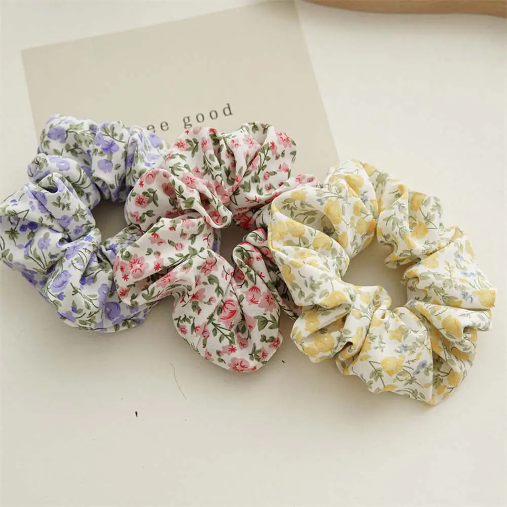 

Chiffon Print Summer Large Intestine Floral Hair Scrunchies Korean Style Scrunchies Female Hair Accessories Elastic Hair Rope