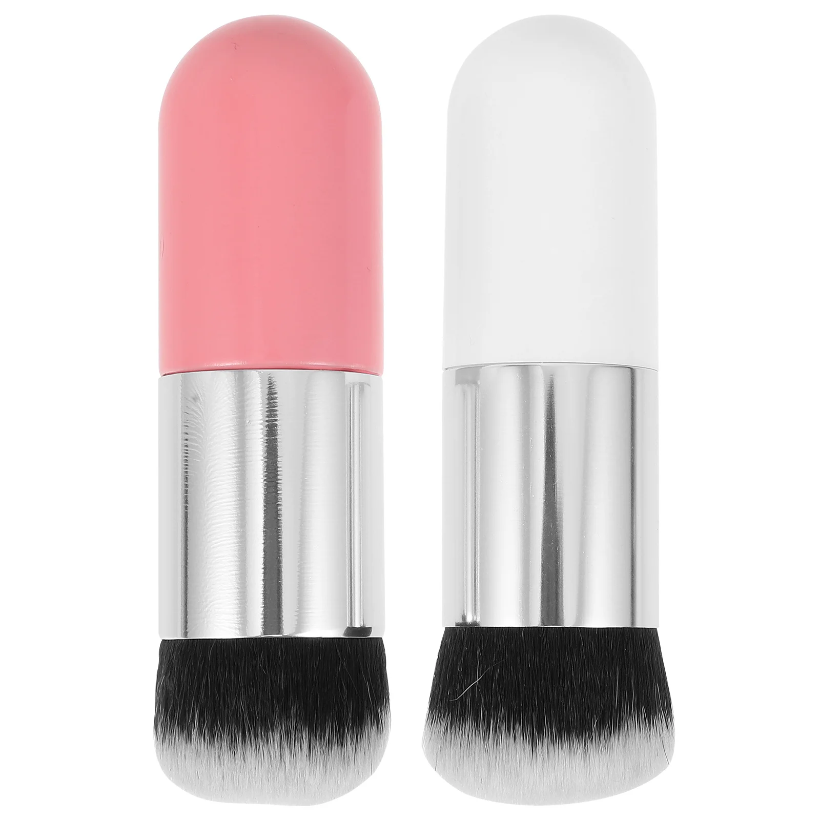 2Pcs Makeup Brush Set Premium Synthetic Hair Dense Soft Foundation Blush Powder Brush for Women Beauty Tool Liquid Cream