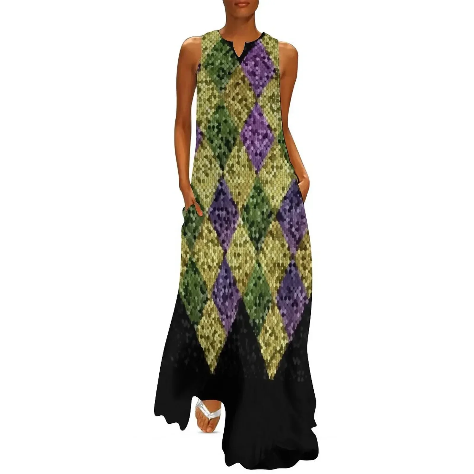 

Mardi Gras Long Dress birthday dress for women luxury dresses dress for woman