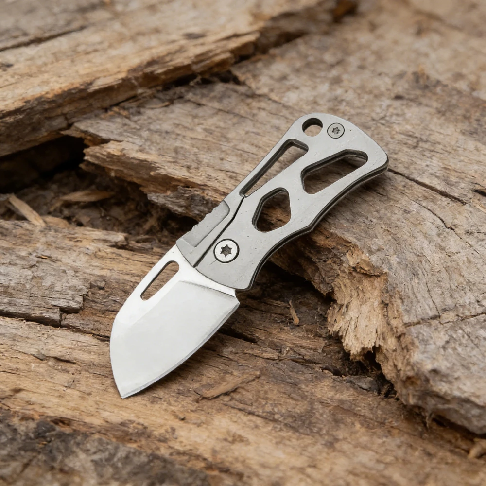 Navaja Plegable de Bolsillo con Hoja de Acero 8Cr13Mov y Mango de Acero 420, Ideal para Camping, Exploración en la Selva, Pesca al Aire Libre y Uso Diario (EDC)