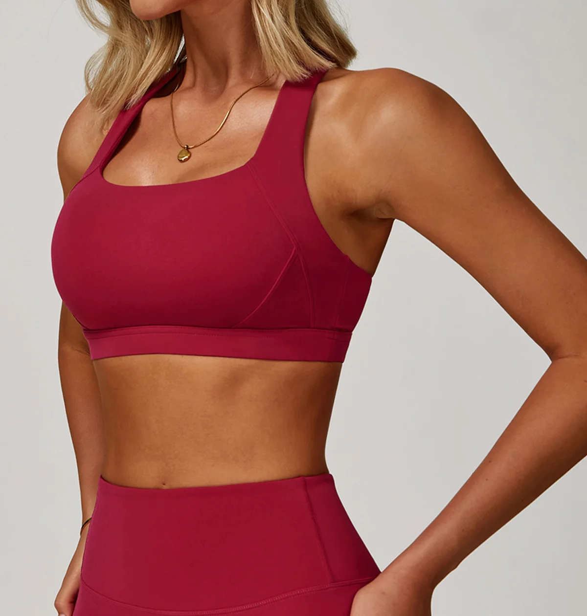Hearuisavy Sport-Bh Gym Unterwäsche Hohe Festigkeit Stoßfest Lauf Yoga Crop Top Atmungsaktive Pilates Push-Up Fitness Tops Frauen – Detail 14