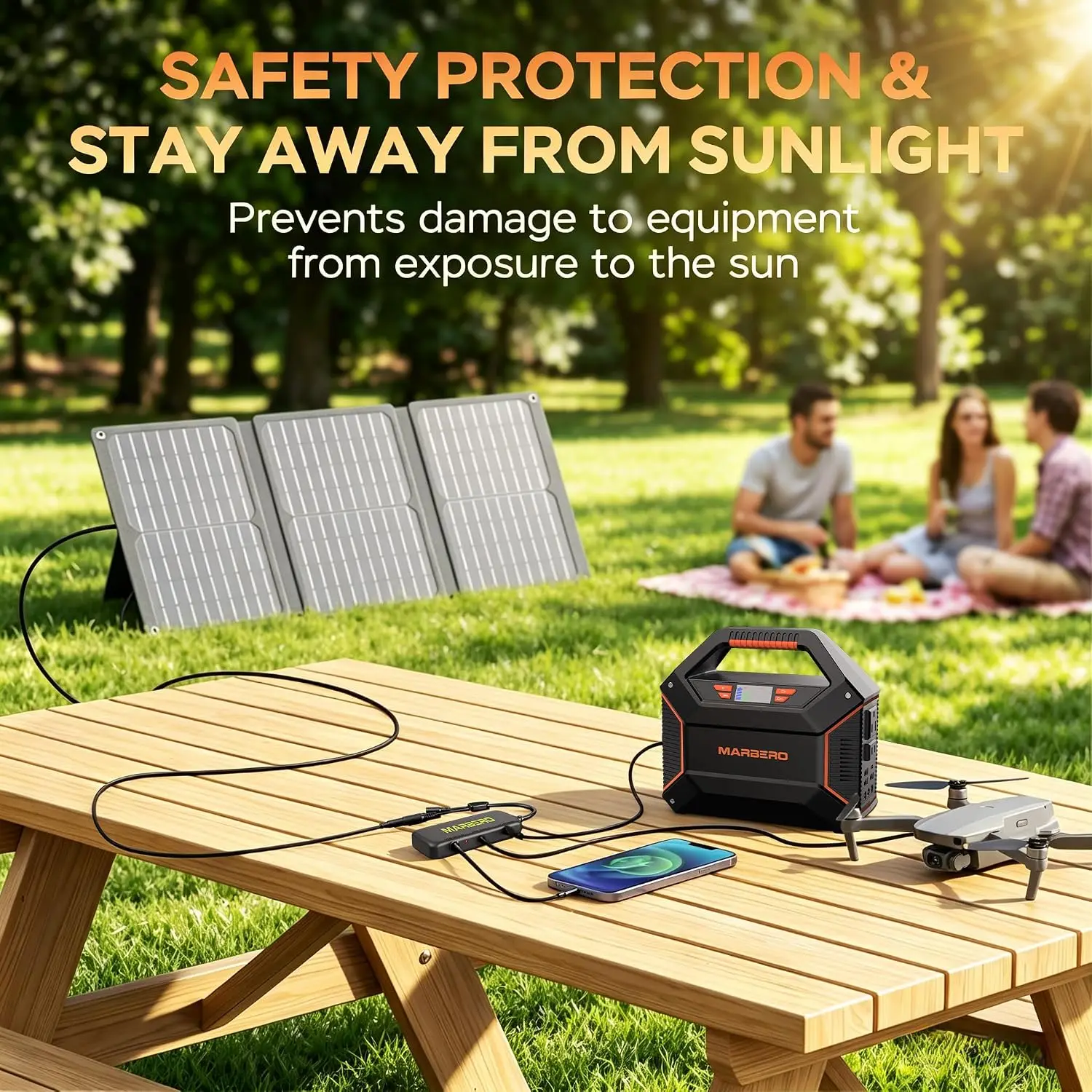 155Wh Solar Generator Included 30W Portable Power Station 100W 150W Surge Multi-Output Solar Powered Generator Ultra Lightweight view 6