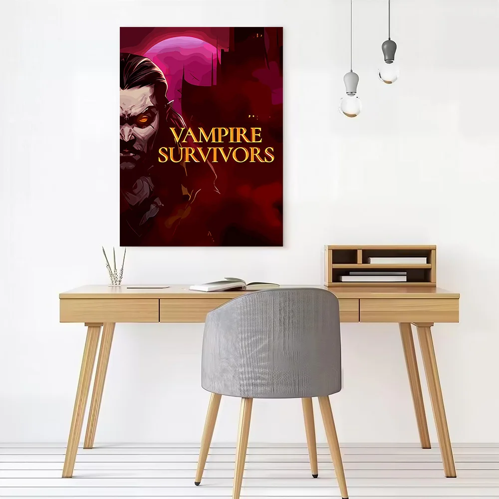 Vampire Survivors Game Cover Art Printed Canvas Poster Custom Pictures Wall Art Canvas Painting for Decorative Paintings Frames