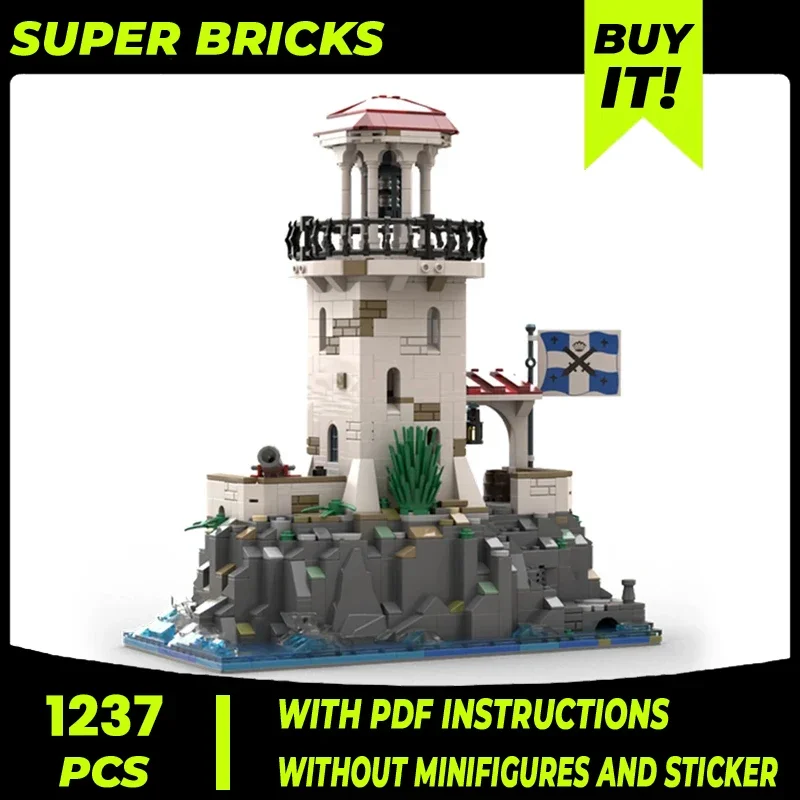 Moc Building Blocks Island Model Empire Fort Lighthouse Technical Bricks DIY Assembly Construction Toys For Child Holiday Gifts