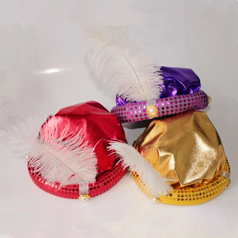 Gorra de Cosplay de Anime, gorro de Príncipe Aladdín, turbante plisado árabe para envolver la cabeza, lámpara mágica, fiesta de disfraces de