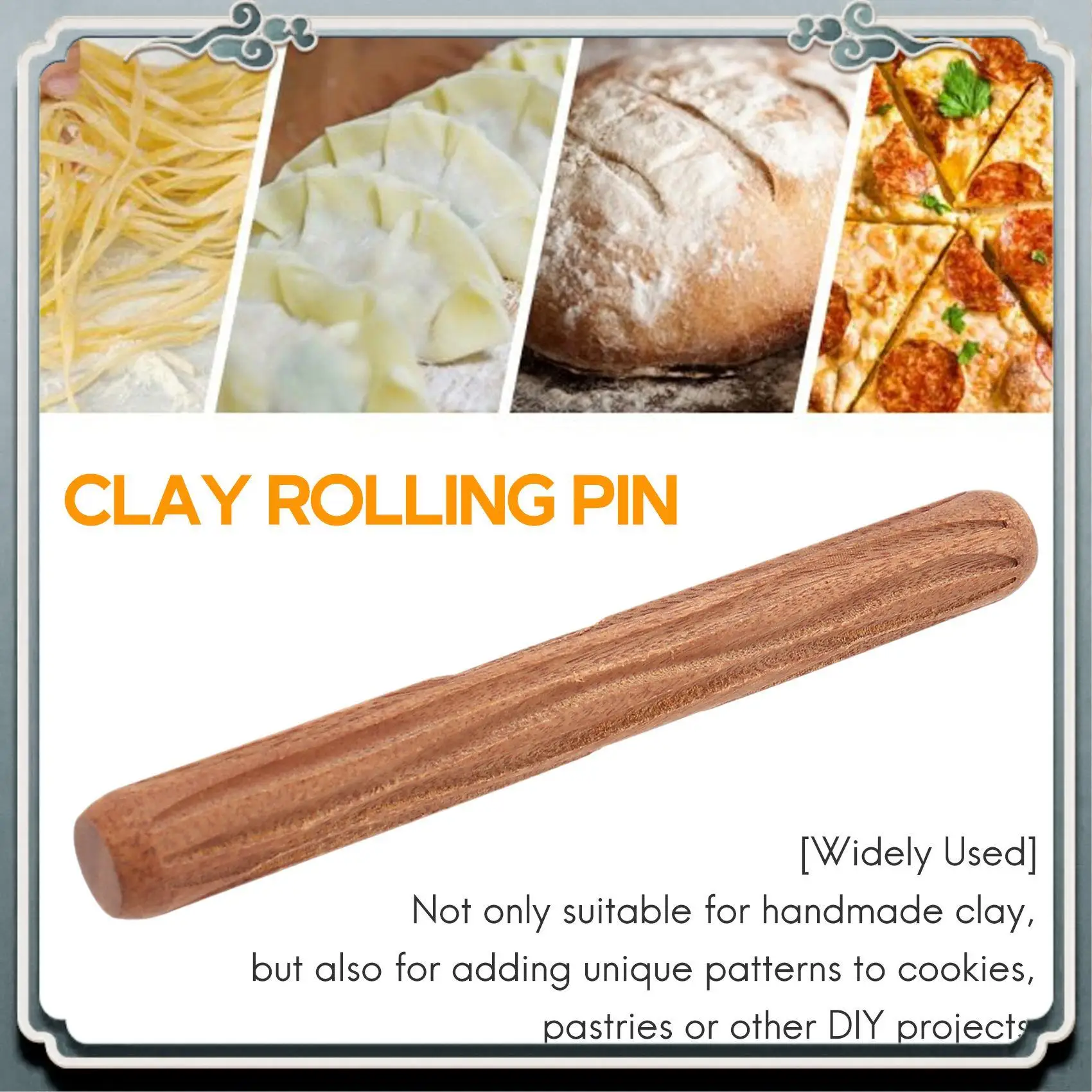 Durable 2Pcs Clay Modeling Pattern Rollers, Cobblestone Wood Grain Pattern Clay Rolling Pin Textured Hand Roller Pottery Tools